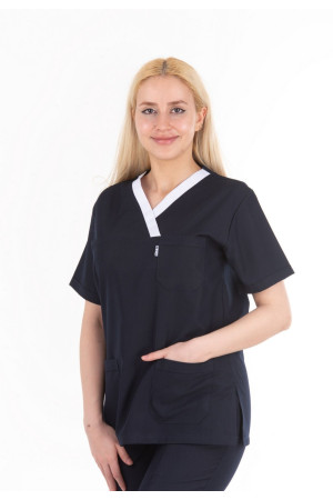 BH 306 Patlı V Yaka Model, Lacivert Alpaka Kumaş