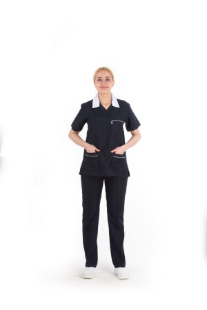 BH 307 Polo Ceket Yaka Model, Lacivert Alpaka Kumaş