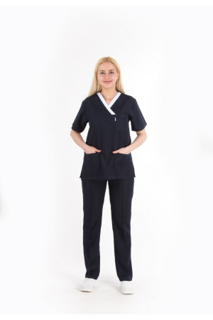 BH 306 Patlı V Yaka Model, Lacivert Alpaka Kumaş