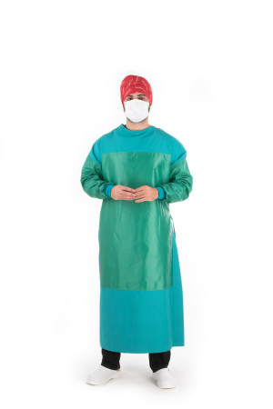 BG 903 Ameliyat Boks Gömleği, Ön Ve Kollar Takviyeli, %100 Pamuk Keten Kumaş