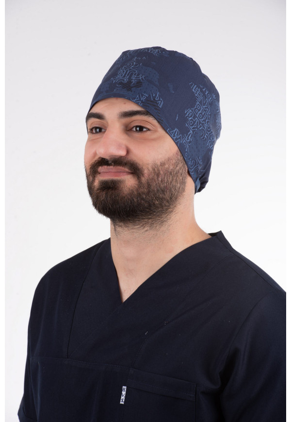 Koyu Mavi Harita Desen Bone Koyu Mavi Harita Desen Bone