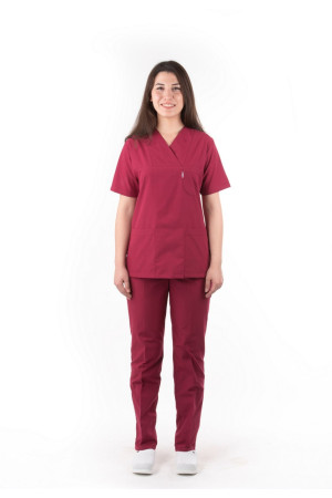 Bordo Renk Zarf Yaka Model Terycotton Takım