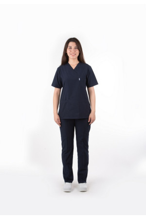 Lacivert Renk Zarf Yaka Model Terycotton Takım