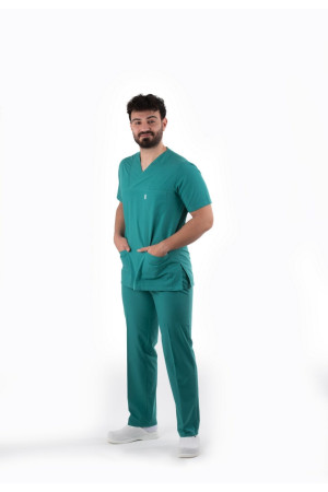 Cerrahi Yeşil Zarf Yaka Model Terycotton Takım