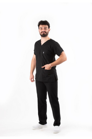Siyah Terycotton Yarasa Kol V Yaka Model Takım