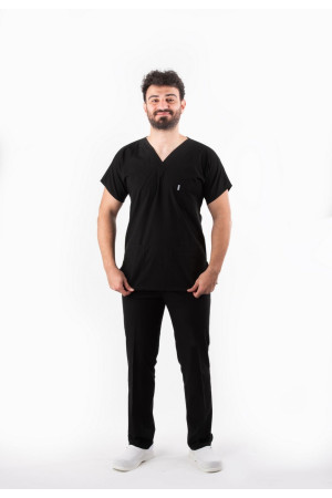 Siyah Terycotton Yarasa Kol V Yaka Model Takım