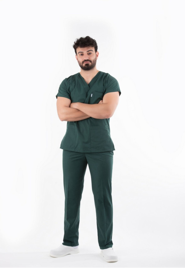 Haki Yeşil Yarasa Kol V Yaka Model Takım