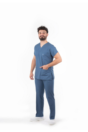 Havacı Mavi Yarasa Kol V Yaka Model Takım