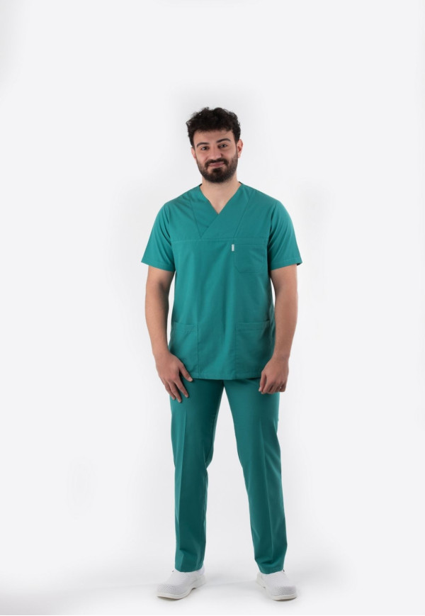 Cerrahi Yeşil Zarf Yaka Model Terycotton Takım