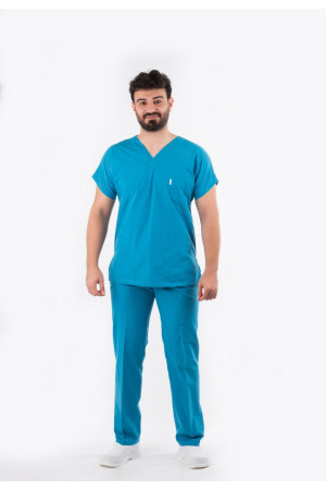 Koyu Turkuaz Yarasa Kol V Yaka Model Takım