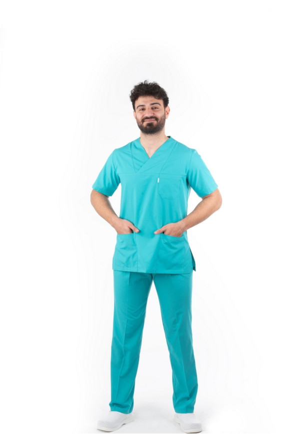 Benetton Yeşili Zarf Yaka Model Terycotton Takım