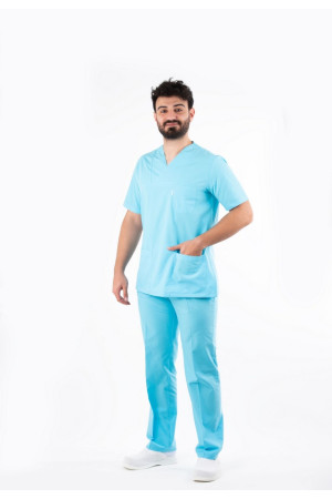 Turkuaz Terycotton Zarf Yaka Model Takım