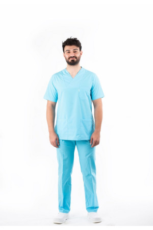 Turkuaz Terycotton Zarf Yaka Model Takım