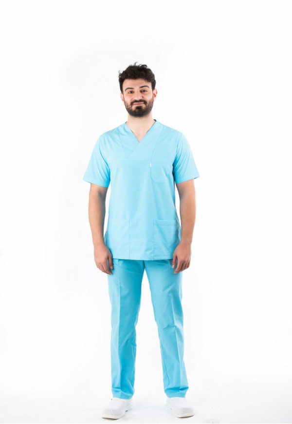 Turkuaz Terycotton Zarf Yaka Model Takım