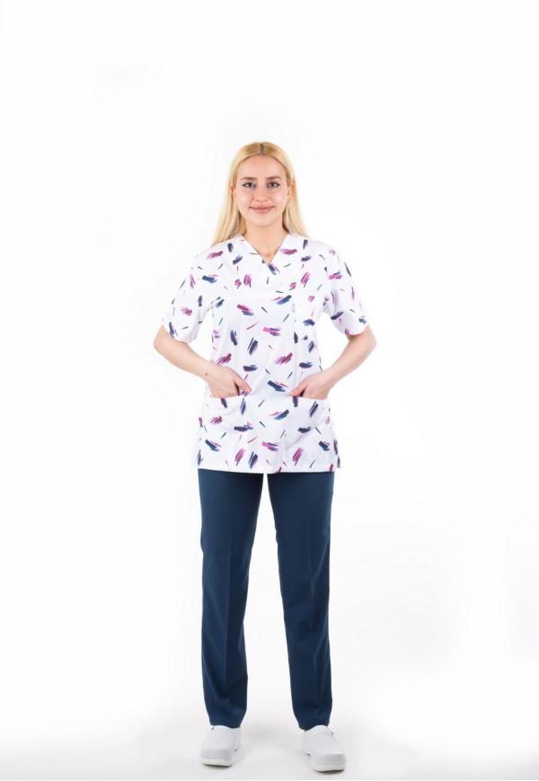 Fırça Desen Zarf Yaka Model Terycotton Takım