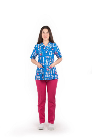 Hayvan Desenli Zarf Yaka Model Terycotton Takım