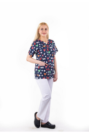 Diş Desen Yarasa Kol V Yaka Model Terycotton Takım