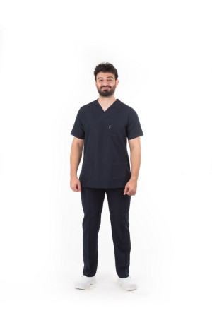 DT 080 Zarf Yaka Lacivert Üniforma Takım
