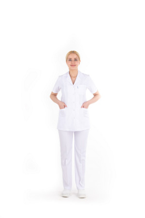 Ceket Yaka Kuplu Model Çıtçıtlı Beyaz Alpaka Takım