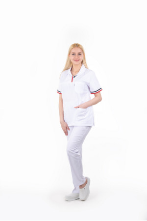 Kırmızı Lacivert Biyeli Model Beyaz Alpaka Takım