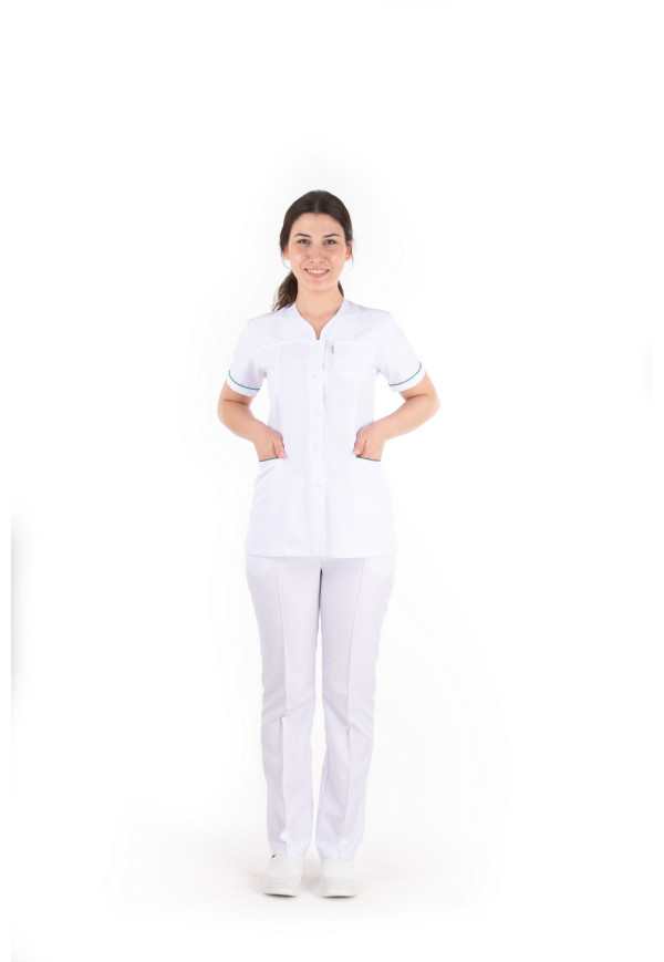 Yeşil Bilyeli Damla Yaka Model Forma Takımı