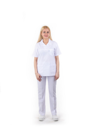 Polo Ceket Yaka Model Beyaz Alpaka Takım