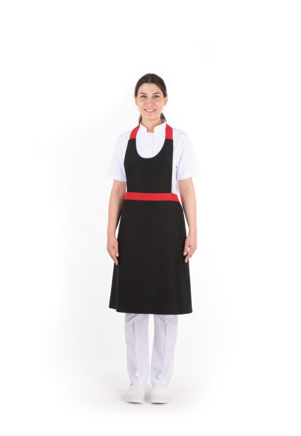 PÖ 682 Mutfak Önlüğü Bel Kemerli Arkası Kapalı