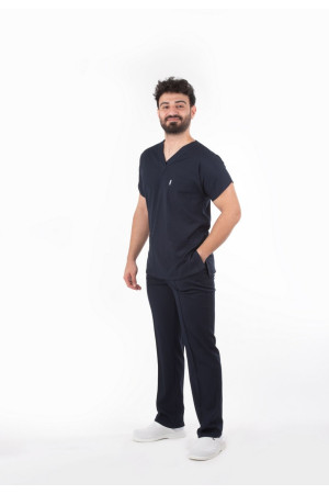 Likralı Lacivert Renk Yarasa Kol Model Alpaka Takım