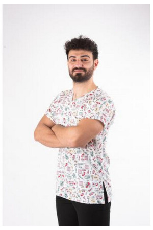 Likralı Şırınga Desenli Üst Yarasa Kol V Yaka Model