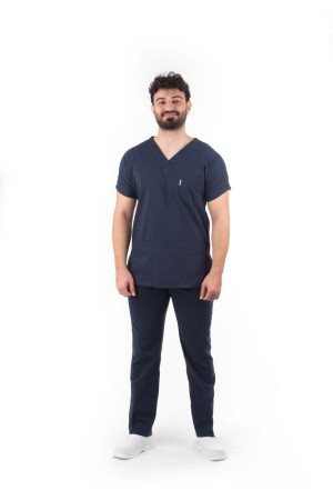 Likralı Lacivert Renk Yarasa Kol Model Terycotton Takım