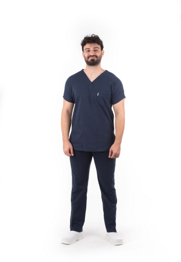 Likralı Lacivert Renk Yarasa Kol Model Terycotton Takım