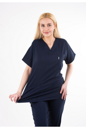 Likralı Lacivert Terycotton Takım