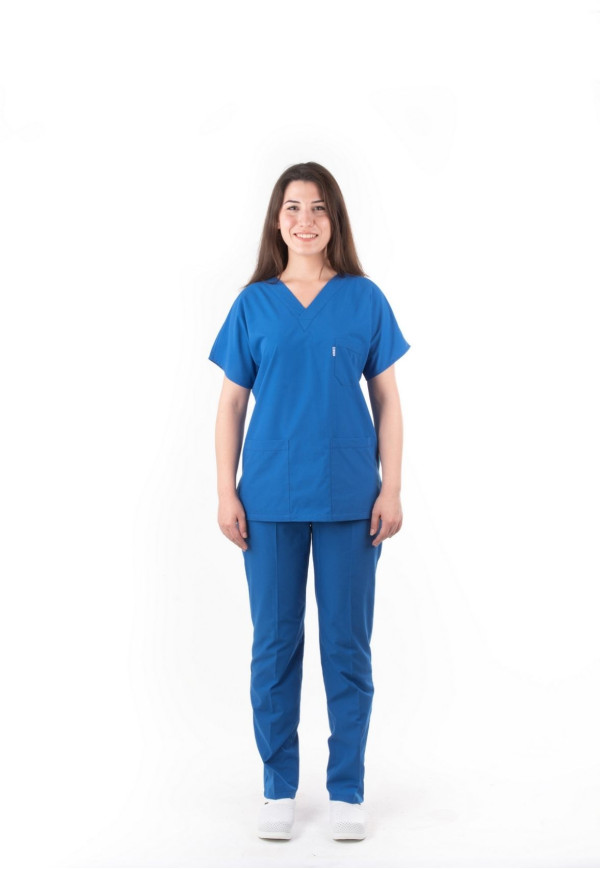 Likralı Koyu Turkuaz Alpaka Takım