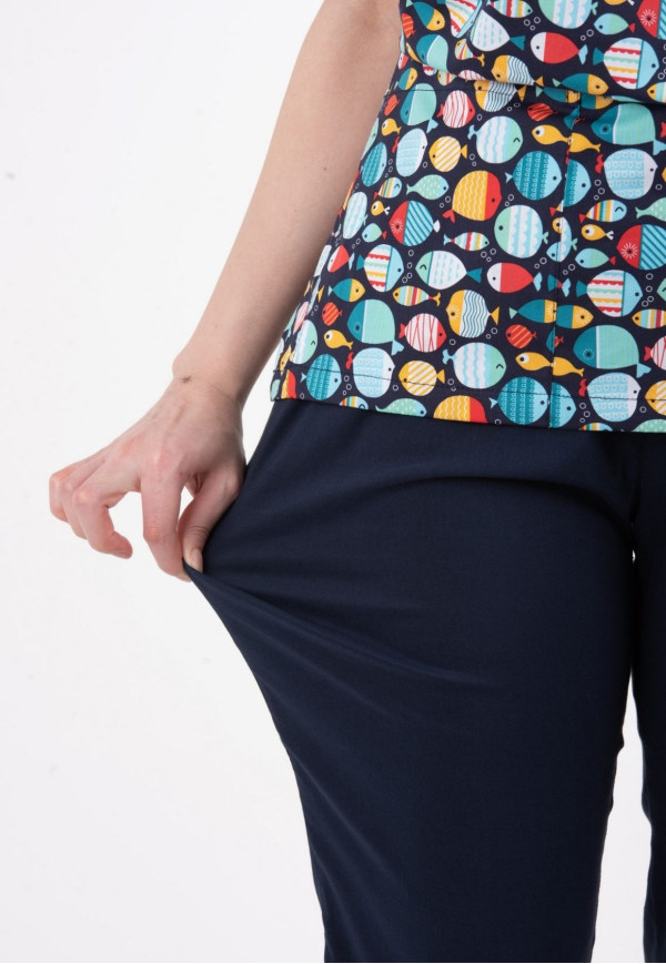 Likralı Pantolon Lacivert Renk Ütü Dikişli Likralı Pantolon Lacivert Renk Ütü Dikişli