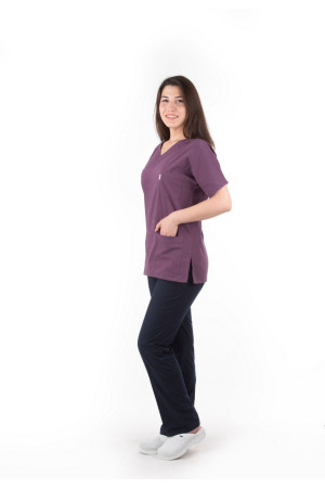 Likralı Mürdüm Renk Terycotton Takım