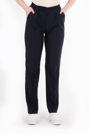 Likralı Pantolon, Lacivert Renk, Bel Tam Lastikli