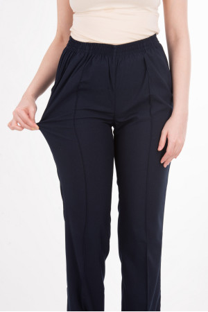 Likralı Pantolon, Lacivert Renk, Bel Tam Lastikli