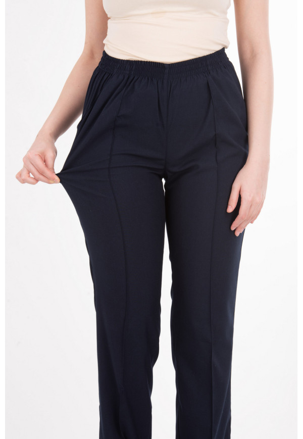 Likralı Pantolon, Lacivert Renk, Bel Tam Lastikli