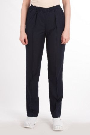 Pantolon Lacivert Renk, Alpaka Kumaş, Tam Lastikli, Ütü Dikişli