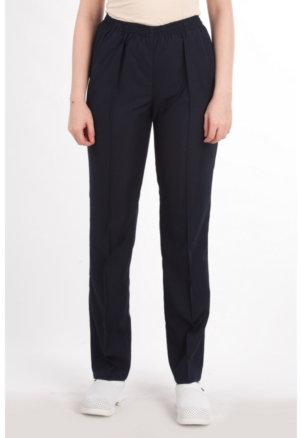 Pantolon Lacivert Renk, Alpaka Kumaş, Tam Lastikli, Ütü Dikişli