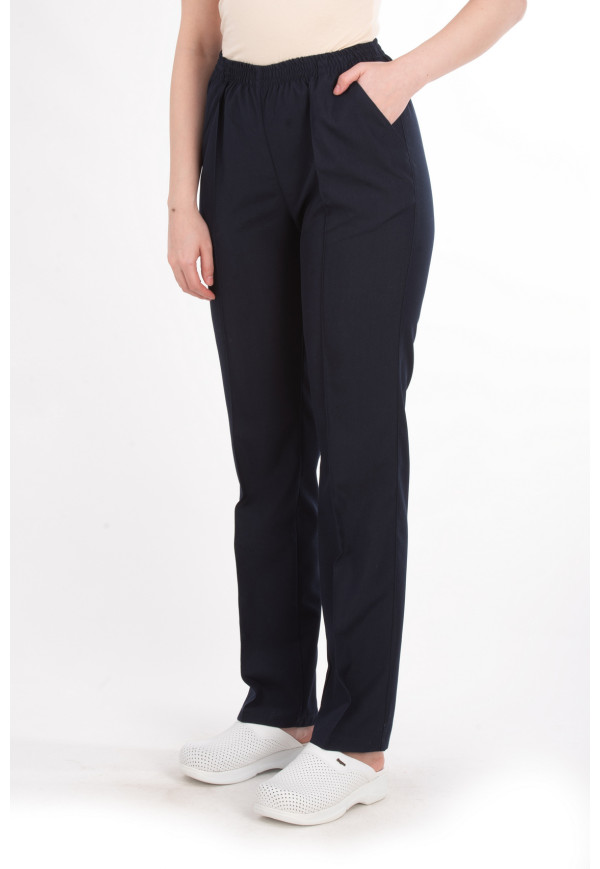 Pantolon Lacivert Renk, Alpaka Kumaş, Tam Lastikli, Ütü Dikişli