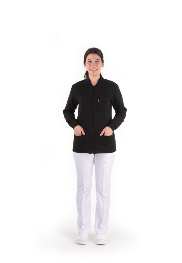 Hırka Siyah Renk Düz Model
