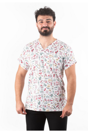 Şırıngalı Desen Likralı Yarasa Kol V Yaka Model