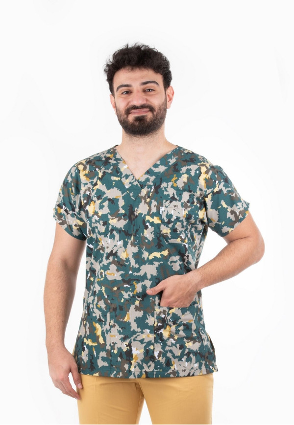 Kamuflaj Desen Yarasa Kol V Yaka Model