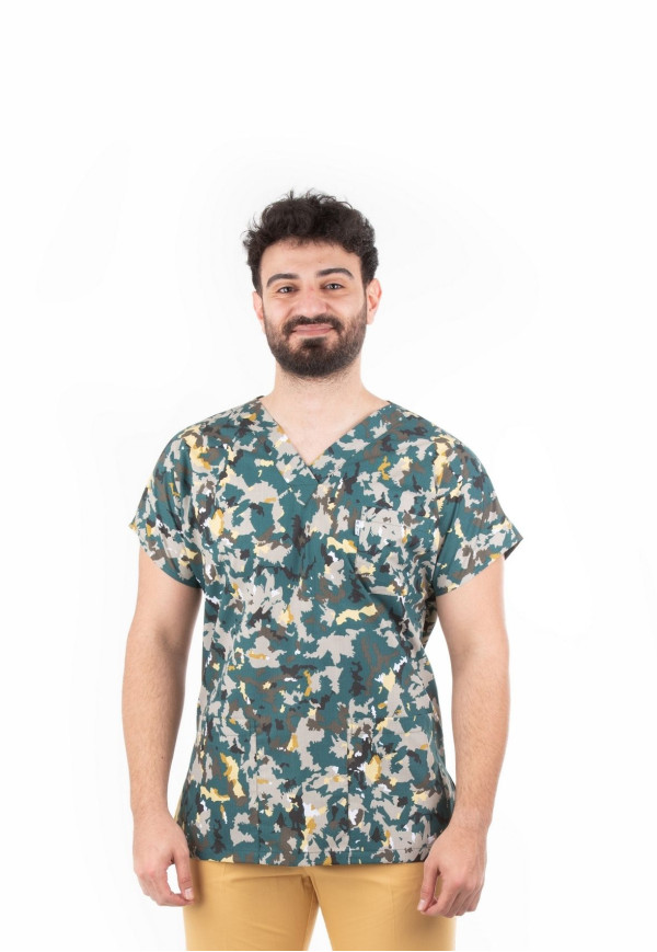 Kamuflaj Desen Yarasa Kol V Yaka Model