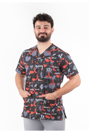 Aritmi Desen Zarf Yaka Model Tek Üst Terycotton Kumaş