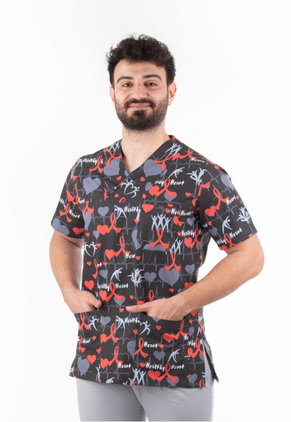 Aritmi Desen Zarf Yaka Model Tek Üst Terycotton Kumaş