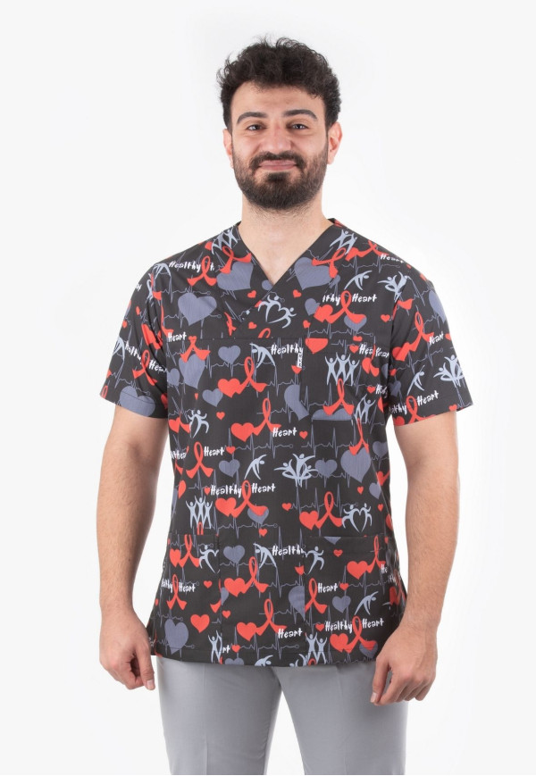 Aritmi Desen Zarf Yaka Model Tek Üst Terycotton Kumaş