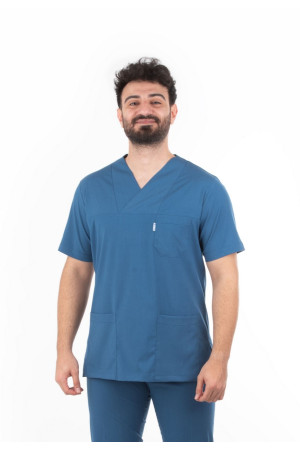 Likralı Zarf Yaka Model Havacı Mavi Alpaka