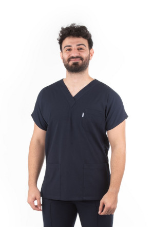 Likralı Yarasa Kol Lacivert Alpaka V Yaka Model00.0000